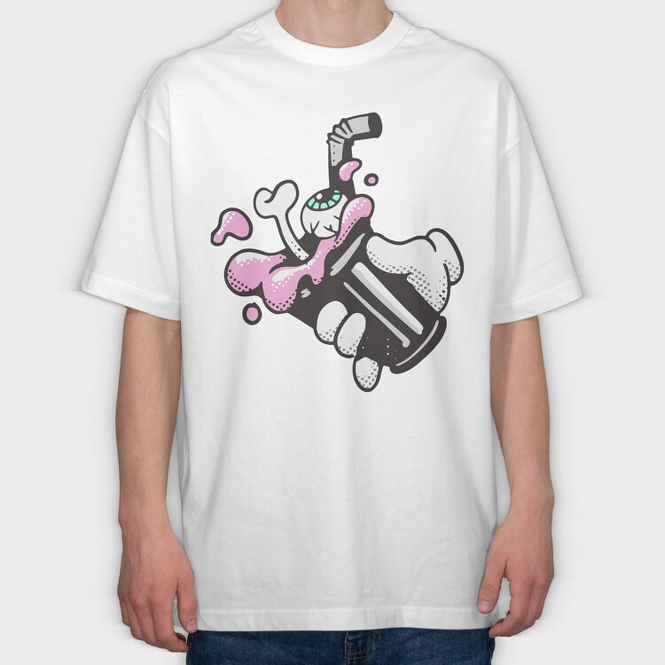 Halloween Retro Cartoon Character 6, Tricou Oversize Barbati (Unisex)