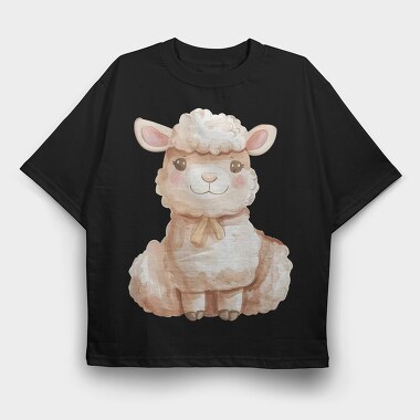 Cute Lamb Ponytail, Tricou Oversize Barbati (Unisex)