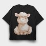 Cute Lamb Ponytail, Tricou Oversize Barbati (Unisex)