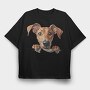 Azawakh Peeking, Tricou Oversize Barbati (Unisex)