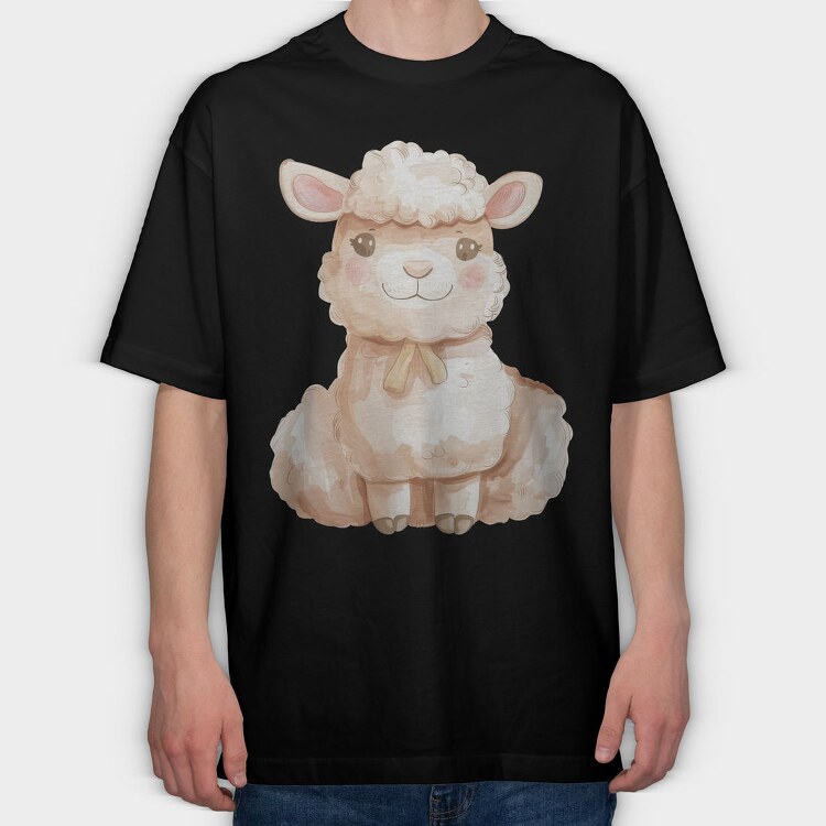 Cute Lamb Ponytail, Tricou Oversize Barbati (Unisex)