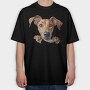 Azawakh Peeking, Tricou Oversize Barbati (Unisex)