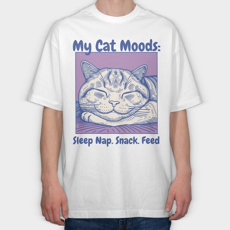 Cat Nap Mood, Tricou Oversize Barbati (Unisex)