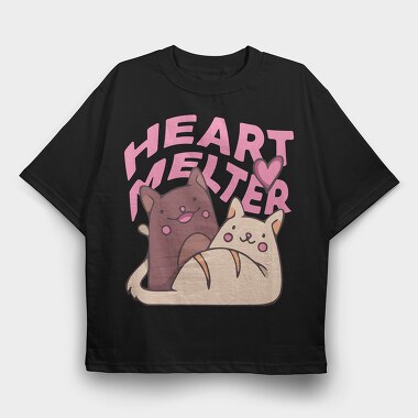Valentine Cats Couple S Day Cute, Tricou Oversize Barbati (Unisex)