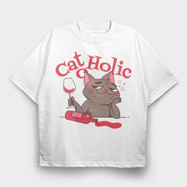 Cat O Holic, Tricou Oversize Barbati (Unisex)