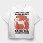 Cat Reading Books (2), Tricou Oversize Barbati (Unisex)
