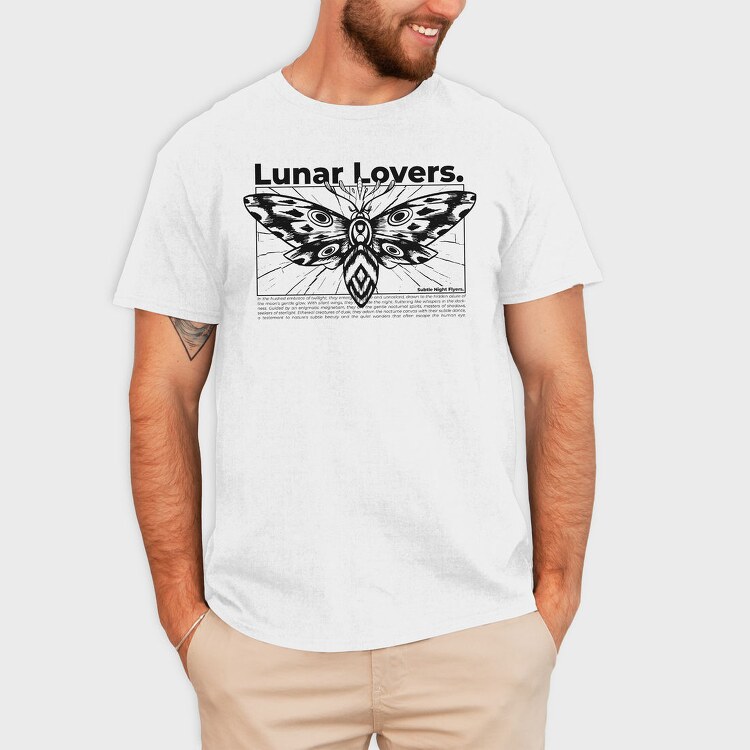 Flying Moth Lunar Lovers Tote, Tricou Barbati (Unisex)