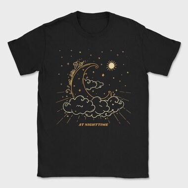 Dark Moon And Clouds Stars Sun Planets Tote, Tricou Barbati (Unisex)