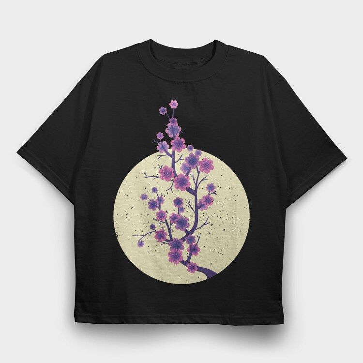 Sakura Cherry Blossom 001, Tricou Oversize Barbati (Unisex)
