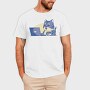 Cat In Front Of Computer, Tricou Barbati (Unisex)
