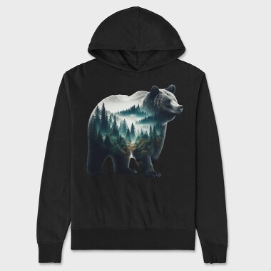 Bear Forest Clipart, Hanorac Oversize Barbati (Unisex)
