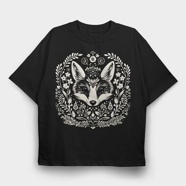 Folksy Fox Lonocut, Tricou Oversize Barbati (Unisex)