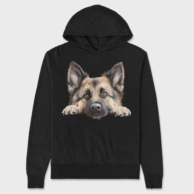 German Shepherd Peeker, Hanorac Oversize Barbati (Unisex)