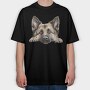 German Shepherd Peeker, Tricou Oversize Barbati (Unisex)