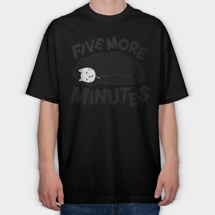 Cat In Sleeping Bag Five Minutes, Tricou Oversize Barbati (Unisex)