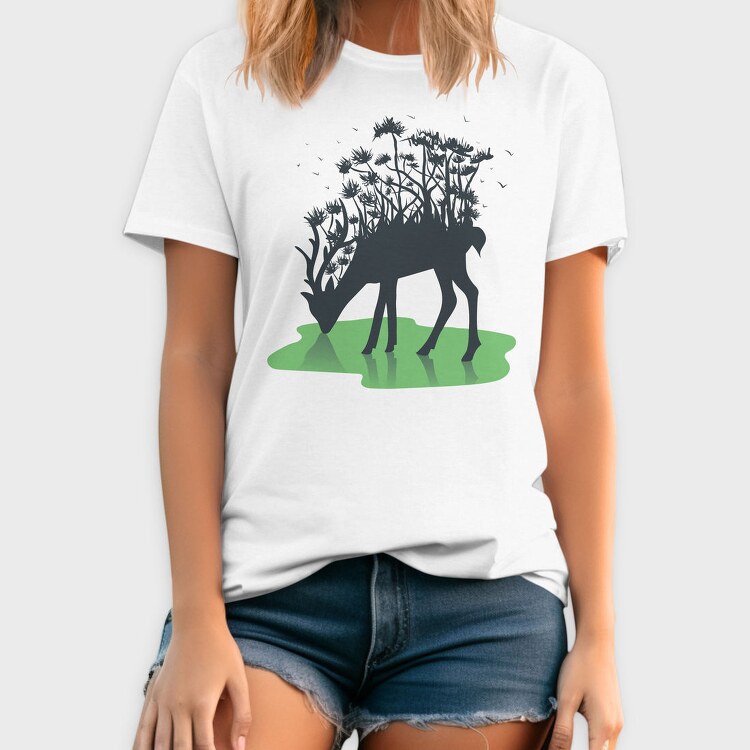 Forest Deer Silhouette, Tricou Barbati (Unisex)