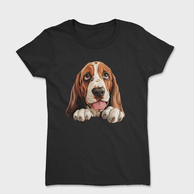 Basset Hound Peeking, Tricou Femei