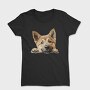German Shepherd Peeking, Tricou Femei