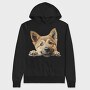 German Shepherd Peeking, Hanorac Oversize Barbati (Unisex)