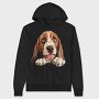 Basset Hound Peeking, Hanorac Oversize Barbati (Unisex)