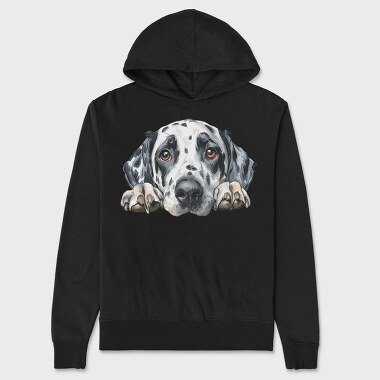 Dalmatian Face Peeking, Hanorac Oversize Barbati (Unisex)