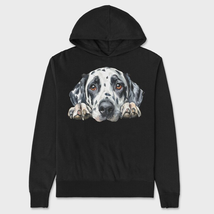 Dalmatian Face Peeking, Hanorac Oversize Barbati (Unisex)