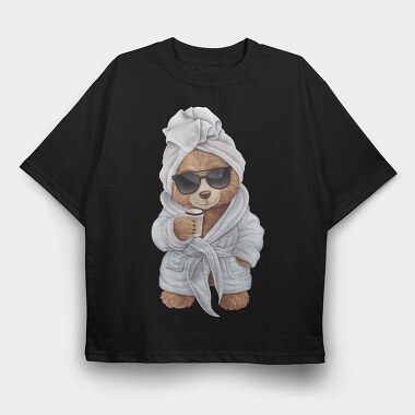 Bath Time Bear, Tricou Oversize Barbati (Unisex)