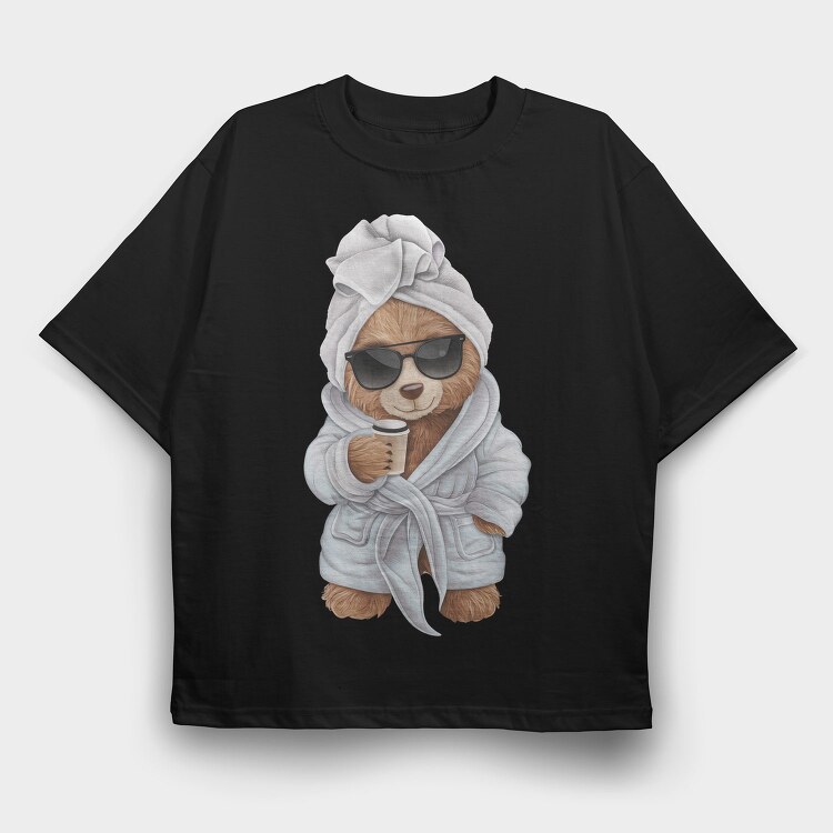 Bath Time Bear, Tricou Oversize Barbati (Unisex)