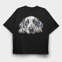 Dalmatian Face Peeking, Tricou Oversize Barbati (Unisex)