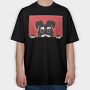 Peeking Schnauzer Dog, Tricou Oversize Barbati (Unisex)