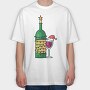Christmas Wine Glass, Tricou Oversize Barbati (Unisex)