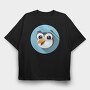 Penguin Pop Art, Tricou Oversize Barbati (Unisex)