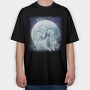 Mystic Horses Full Moon, Tricou Oversize Barbati (Unisex)