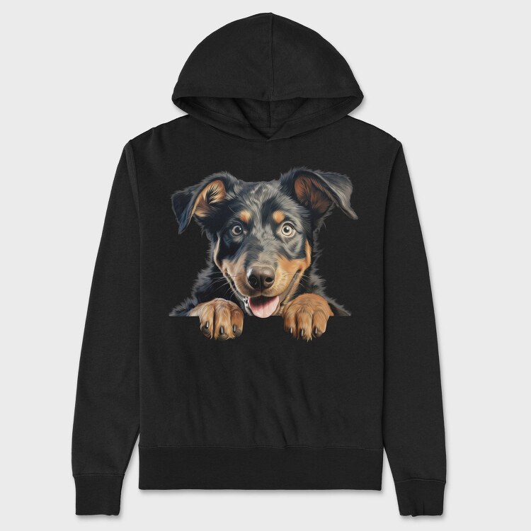 Beauceron Peeking, Hanorac Oversize Barbati (Unisex)
