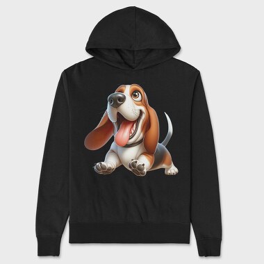 Basset Hound Sublimation, Hanorac Oversize Barbati (Unisex)