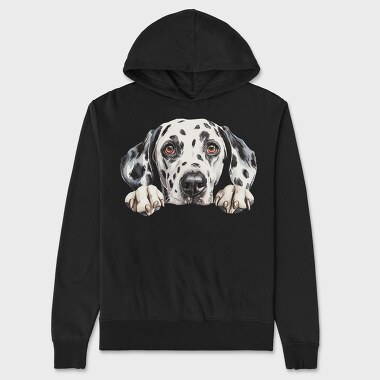 Dalmatian Peek Face, Hanorac Oversize Barbati (Unisex)