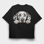 Dalmatian Peek Face, Tricou Oversize Barbati (Unisex)