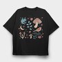 Forest Elements Mushroom Bird Frog, Tricou Oversize Barbati (Unisex)