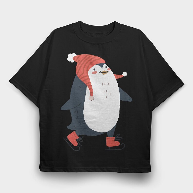 Penguin Skate Fest, Tricou Oversize Barbati (Unisex)