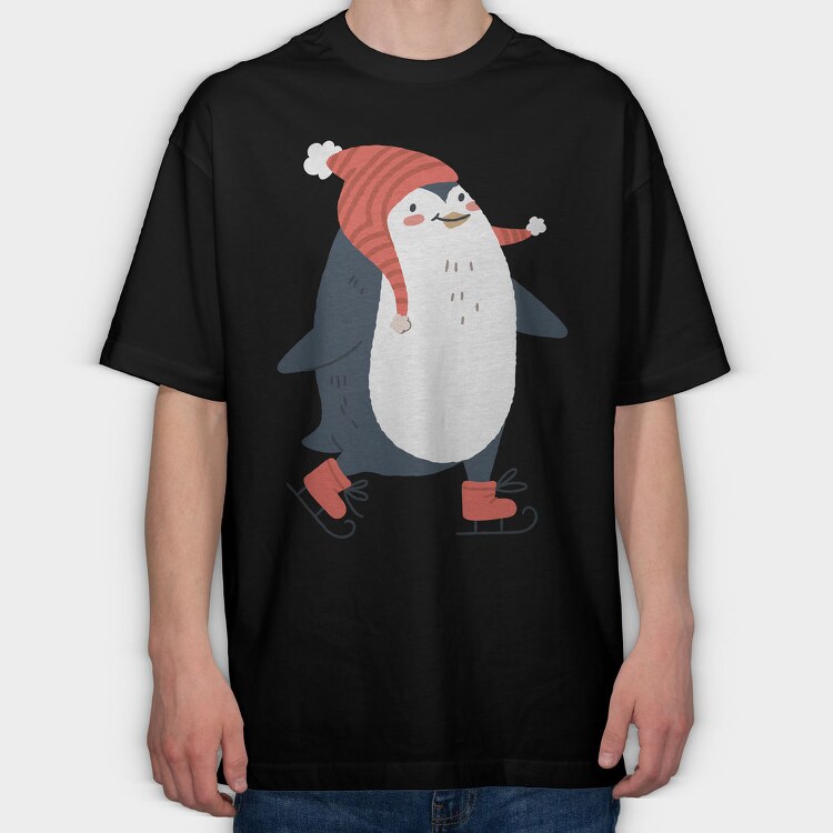 Penguin Skate Fest, Tricou Oversize Barbati (Unisex)