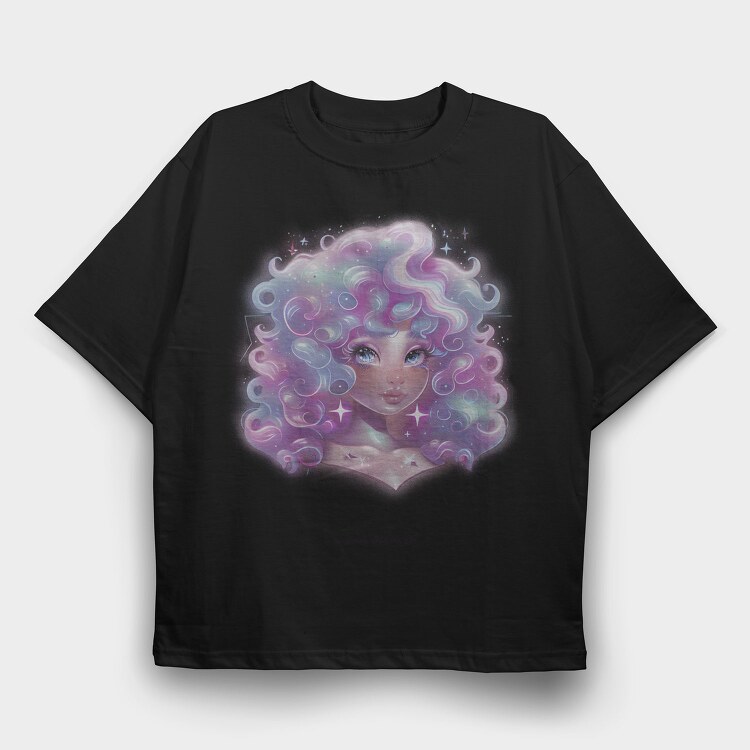 Cosmic Girl Portrait, Tricou Oversize Barbati (Unisex)