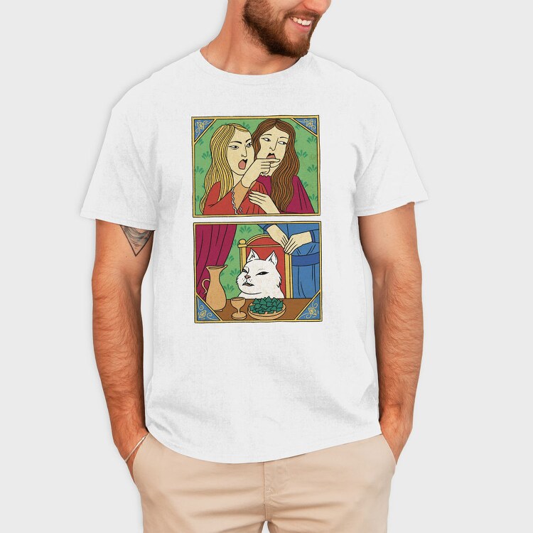 Cat Meme In Ottoman Style, Tricou Barbati (Unisex)