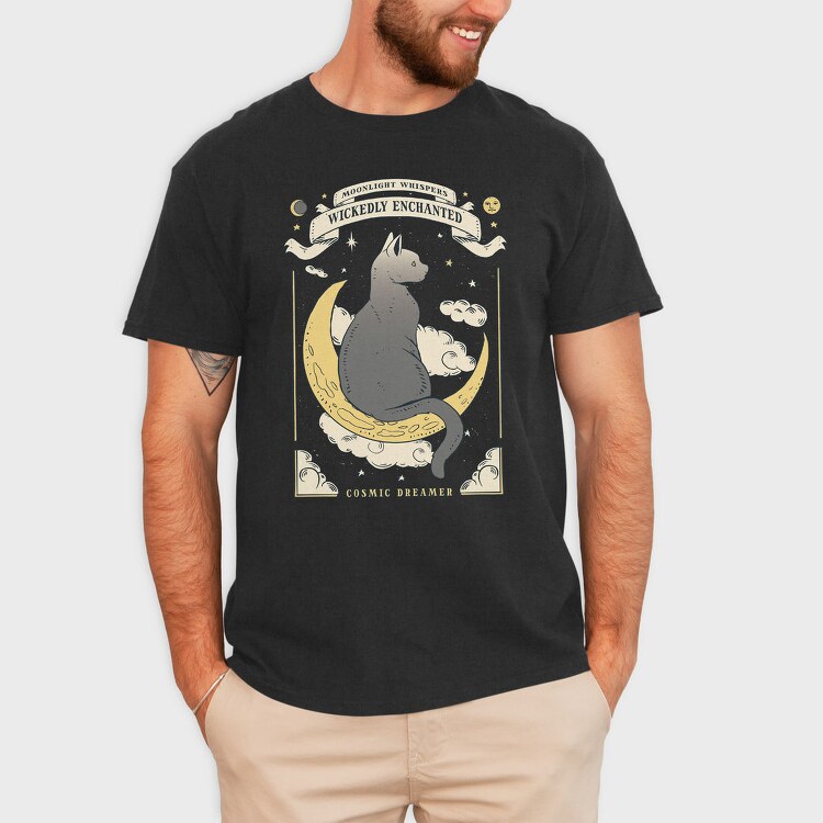 Cat Moon Whimsigoth, Tricou Barbati (Unisex)