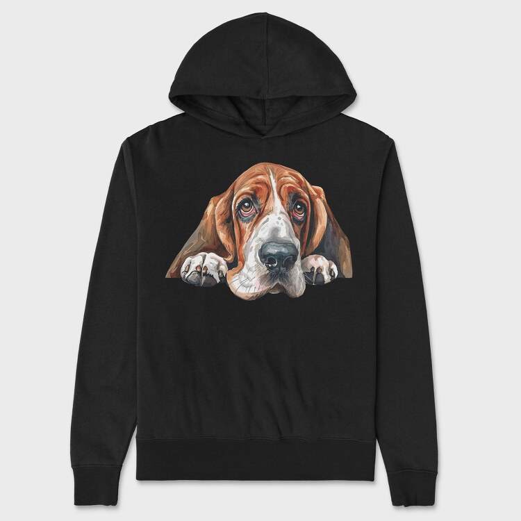 Basset Lover Peep, Hanorac Oversize Barbati (Unisex)