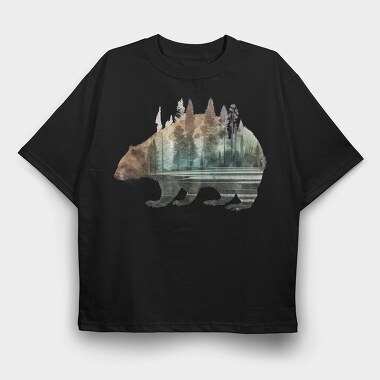 Beaver Forest Symphony, Tricou Oversize Barbati (Unisex)