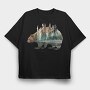 Beaver Forest Symphony, Tricou Oversize Barbati (Unisex)