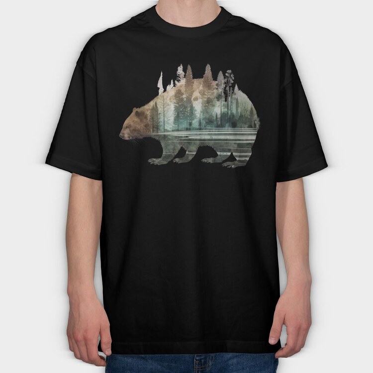 Beaver Forest Symphony, Tricou Oversize Barbati (Unisex)