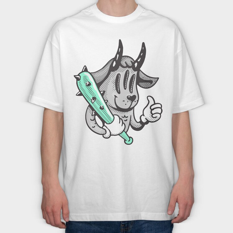 Halloween Retro Cartoon Character 3, Tricou Oversize Barbati (Unisex)