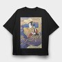 Samurai Photographer Ukiyo Focus, Tricou Oversize Barbati (Unisex)