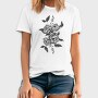 Peony Flower And Leaves Tattoo, Tricou Barbati (Unisex)